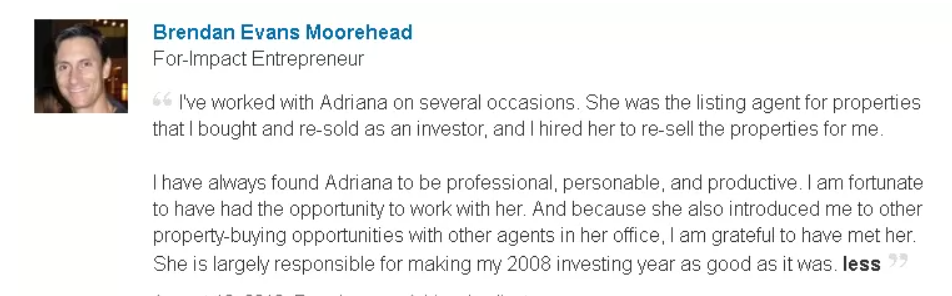 Adriana Real Estate ServicesBM referal